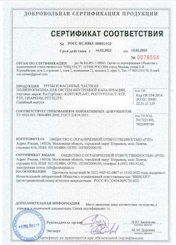 15.11.2024 Малоярославец - Трубы и фасонные части из полипропилена для внутренней канализации